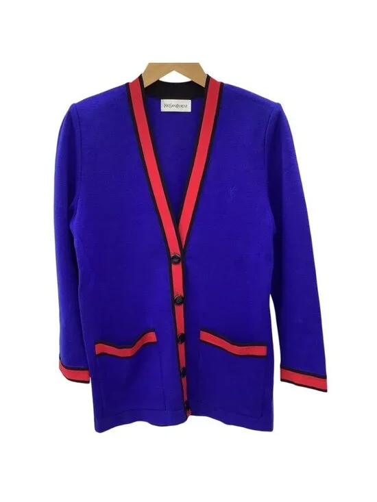 Saint Laurent Yves Vintage Set M Blue Jacket - Picture 2 of 8